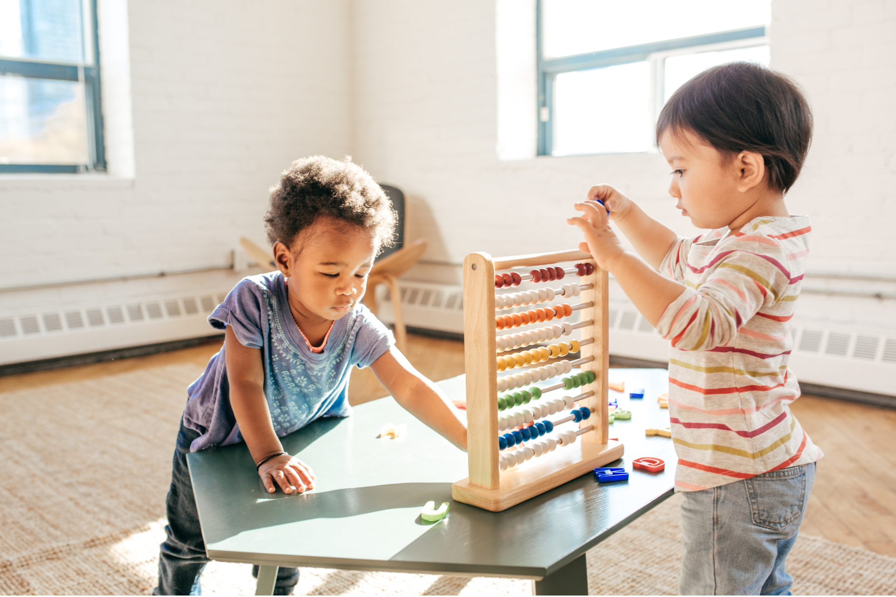 Toddler playing quietly